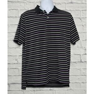 RLX Ralph Lauren Shirt Mens Size Large Stripe Golf Polo Black Purple White